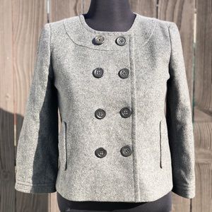 J crew cropped pea coat gray size 10